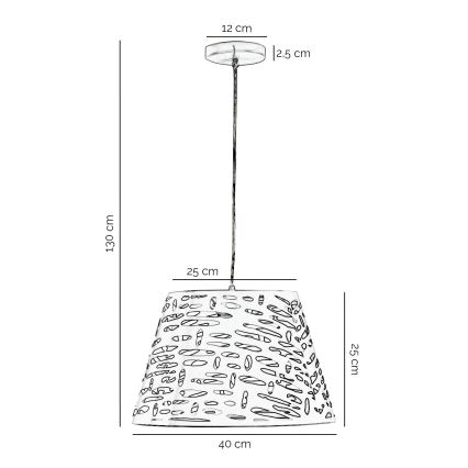 ONLI - Pendel RICKY 1xE27/15W/230V diameter 40 cm hvid