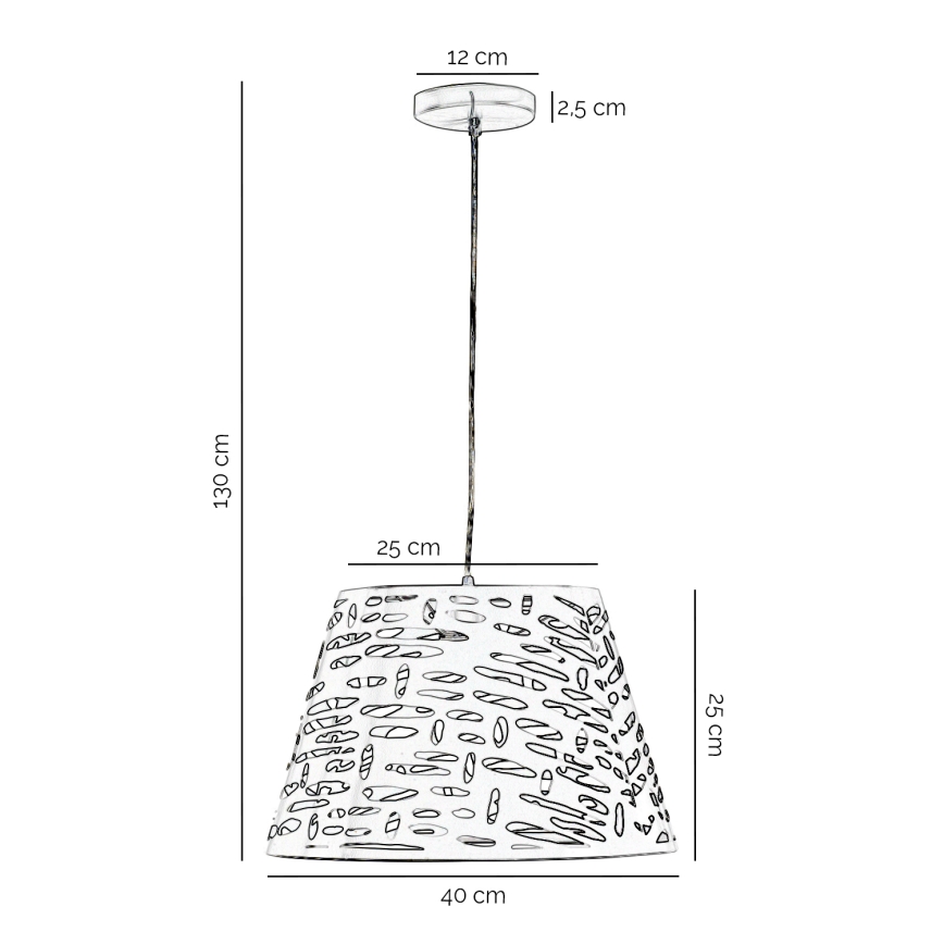 ONLI - Pendel RICKY 1xE27/15W/230V diameter 40 cm hvid