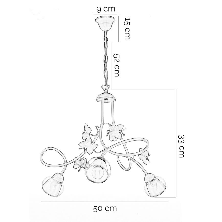 ONLI - Pendel til børn BUTTERFLY 3xE14/6W/230V
