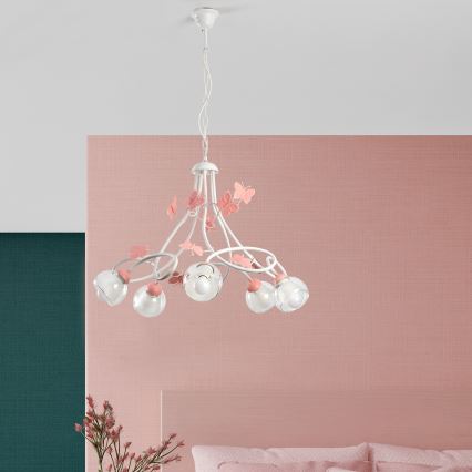 ONLI - Pendel til børn BUTTERFLY 5xE14/6W/230V