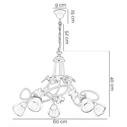 ONLI - Pendel til børn BUTTERFLY 5xE14/6W/230V