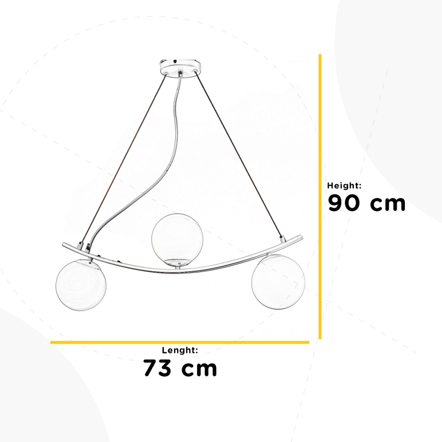 ONLI - Pendel TRIO 3xE14/6W/230V sort