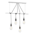 ONLI - Pendel WIRE 4xE27/15W/230V grå/hvid