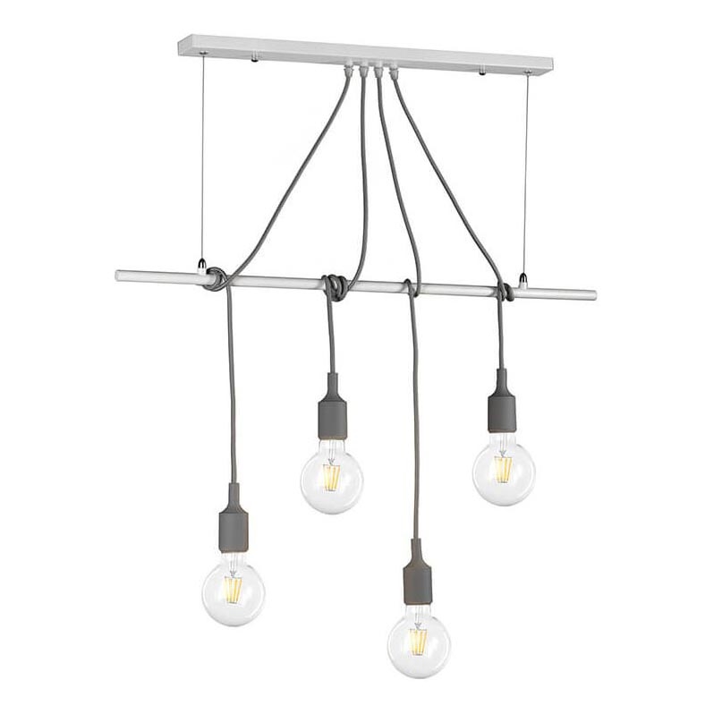 ONLI - Pendel WIRE 4xE27/15W/230V grå/hvid