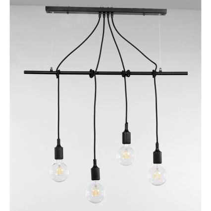 ONLI - Pendel WIRE 4xE27/15W/230V sort