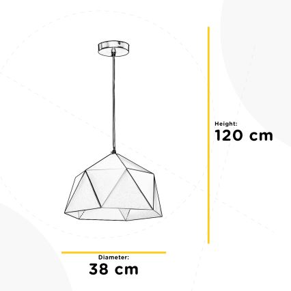 ONLI - Pendel YONG 1xE27/22W/230V sort diameter 38 cm