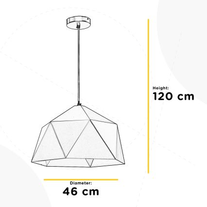 ONLI - Pendel YONG 1xE27/22W/230V sort diameter 46 cm