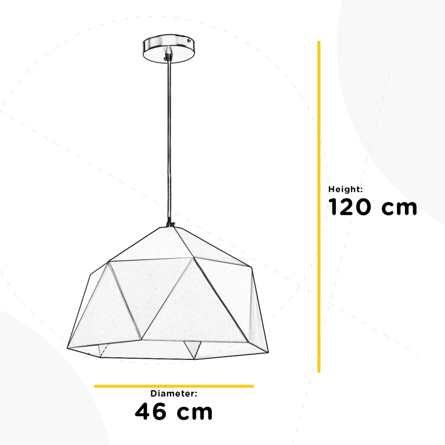 ONLI - Pendel YONG 1xE27/22W/230V sort diameter 46 cm