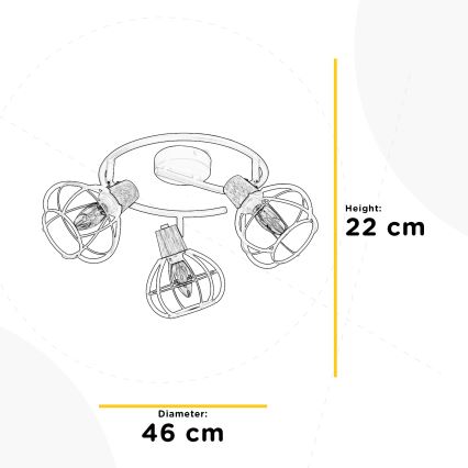 ONLI - Spotlampe GINGER 3xE14/6W/230V diameter 46 cm