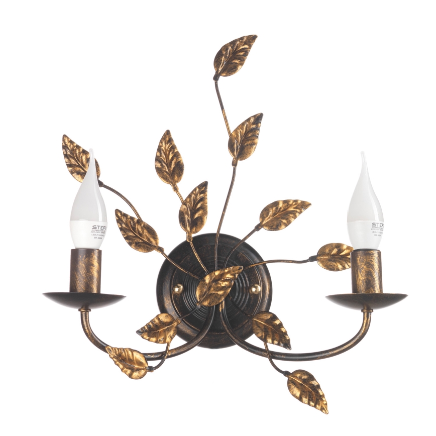 ONLI - Væglampe COLLANA 1xE14/6W/230V bronze/guldfarvet