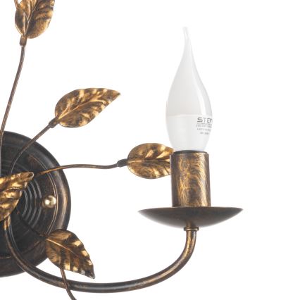 ONLI - Væglampe COLLANA 1xE14/6W/230V bronze/guldfarvet