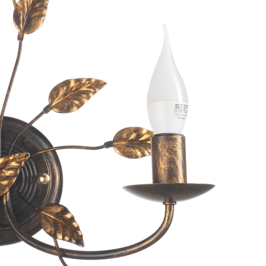 ONLI - Væglampe COLLANA 1xE14/6W/230V bronze/guldfarvet