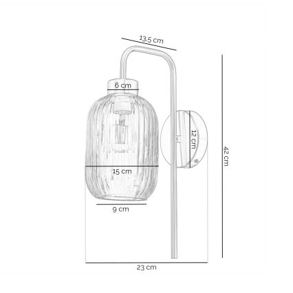 ONLI - Væglampe DOROTY 1xE27/15W/230V messing