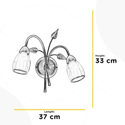 ONLI - Væglampe LILIANA 2xE14/6W/230V