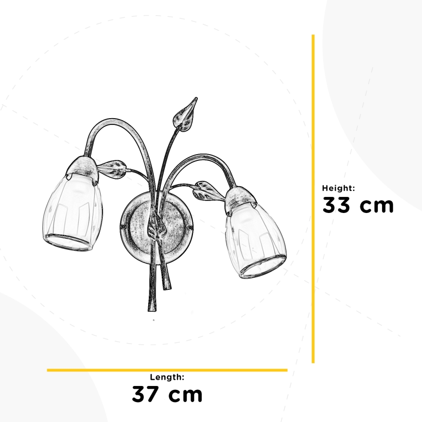 ONLI - Væglampe LILIANA 2xE14/6W/230V
