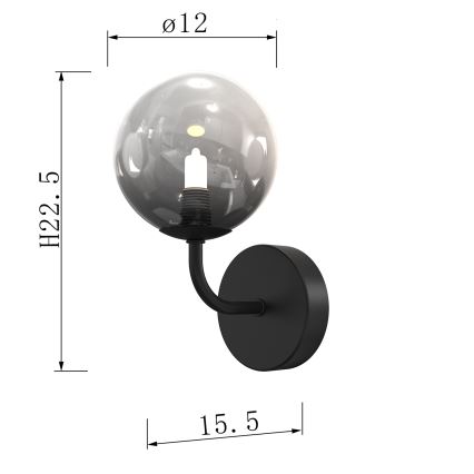 ONLI - Væglampe PALOMA 1xG9/10W/230V sort/røget