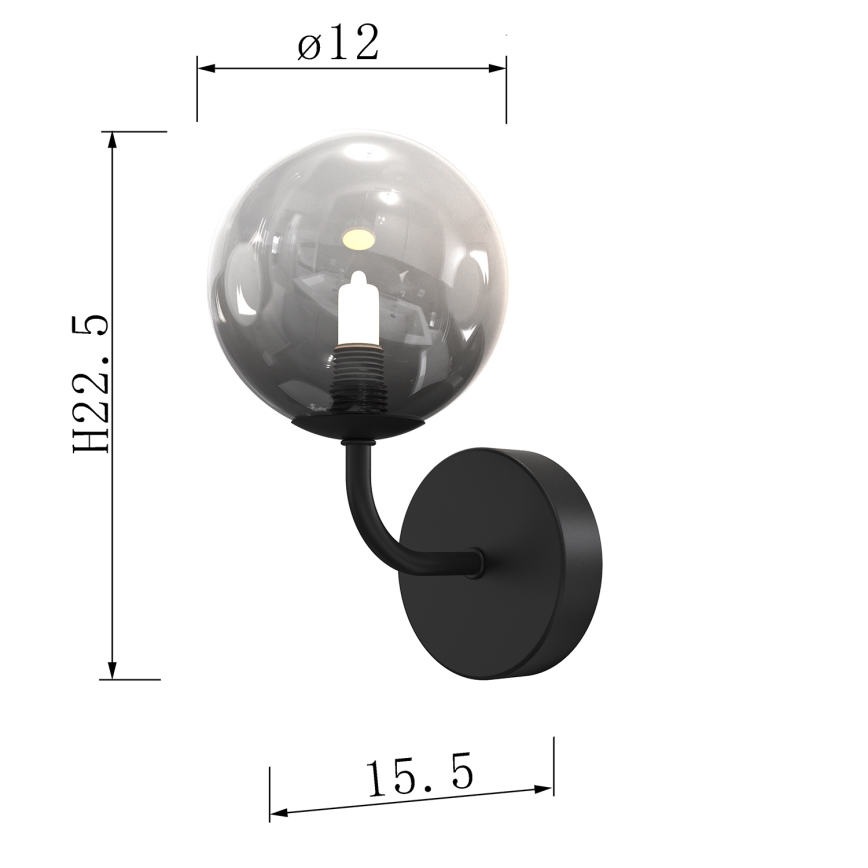 ONLI - Væglampe PALOMA 1xG9/10W/230V sort/røget