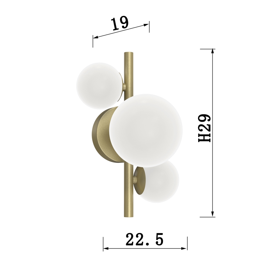 ONLI - Væglampe PALOMA 3xG9/10W/230V guldfarvet