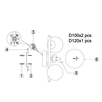 ONLI - Væglampe PALOMA 3xG9/10W/230V guldfarvet
