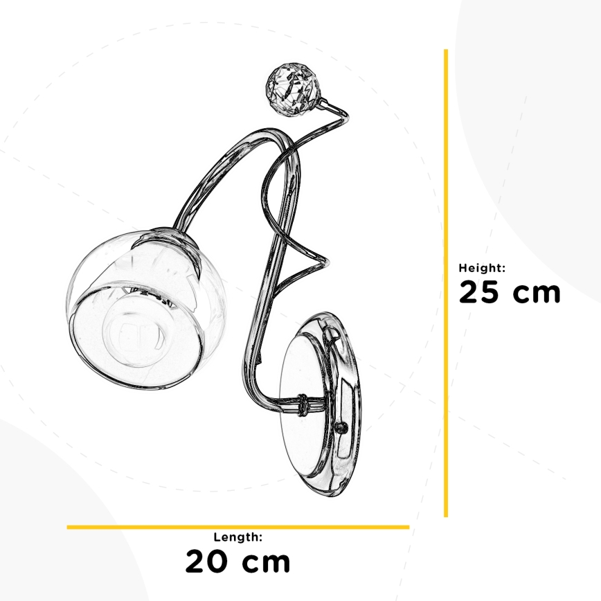 ONLI - Væglampe WENDY 1xE14/6W/230V skinnende krom