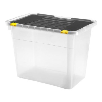 Opbevaringsboks 100 l sort/transparent