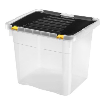 Opbevaringsboks 36 l sort/transparent