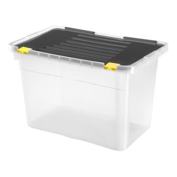 Opbevaringsboks 54 l sort/transparent