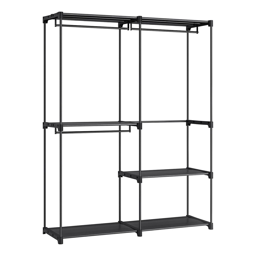 Opbevaringsskab med hylder og tøjstang MATIS 138x182 cm sort