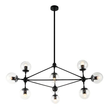 Open Design OR80094 - Lysekrone på stang BAO 10xE27/8W/230V Ø 90 cm sort