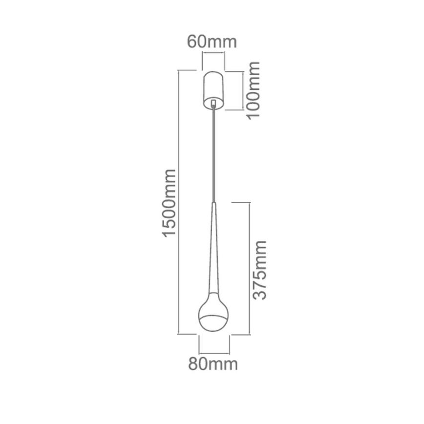 Open Design OR80261 - CAPPI LED-pendel på wire LED/5W/230V, sort krom
