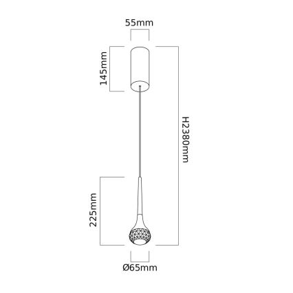 Open Design OR80315 - LED-pendel med wireophæng CRIMA LED/7W/230V rosaguld