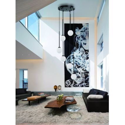 Open Design OR80636 - Lysekrone med wireophæng OTA 6xG9/8W/230V sort