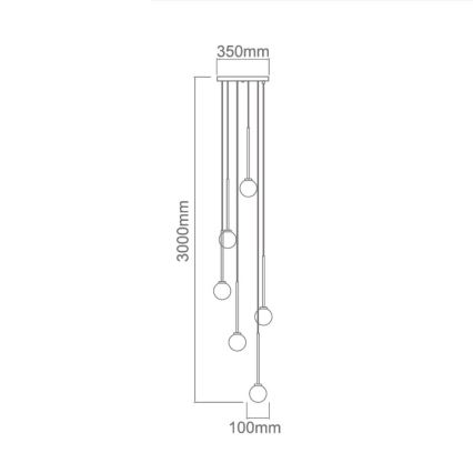 Open Design OR80636 - Lysekrone med wireophæng OTA 6xG9/8W/230V sort