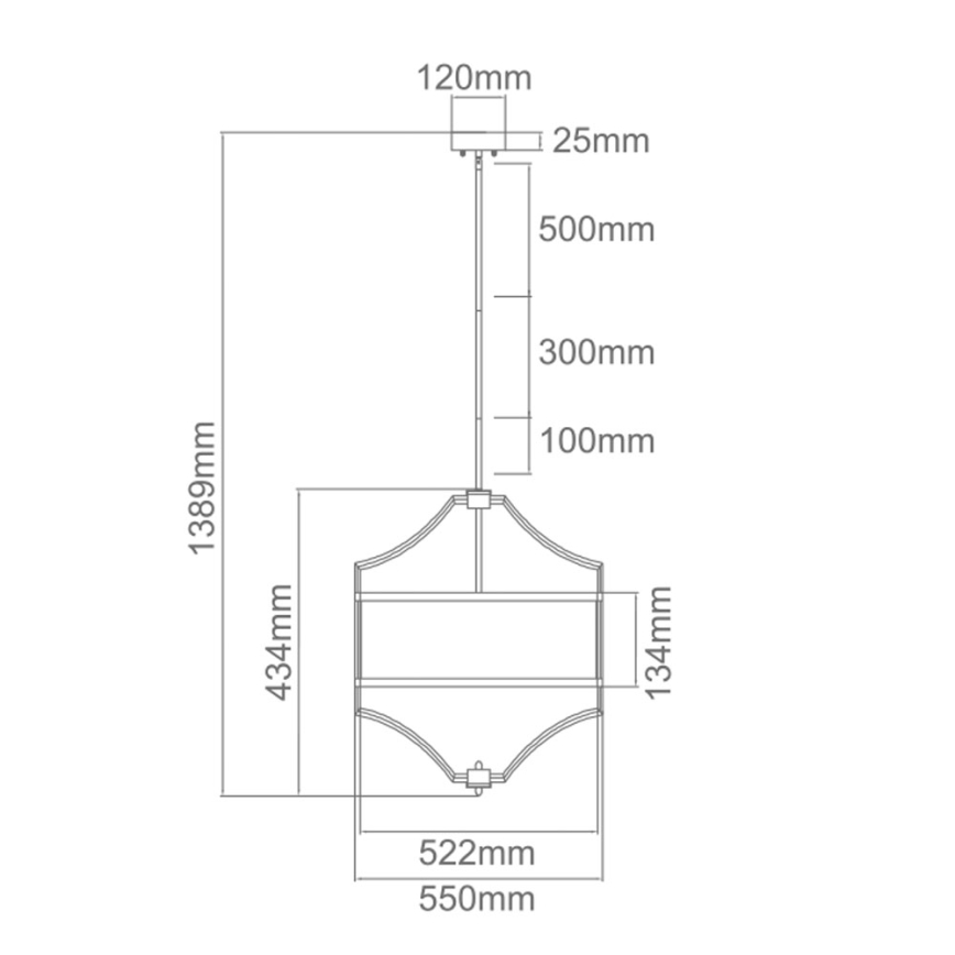 Open Design OR80933 - Loftlampe på stang STESSO 4xE27/15W/230V Ø 55 cm messing/hvid