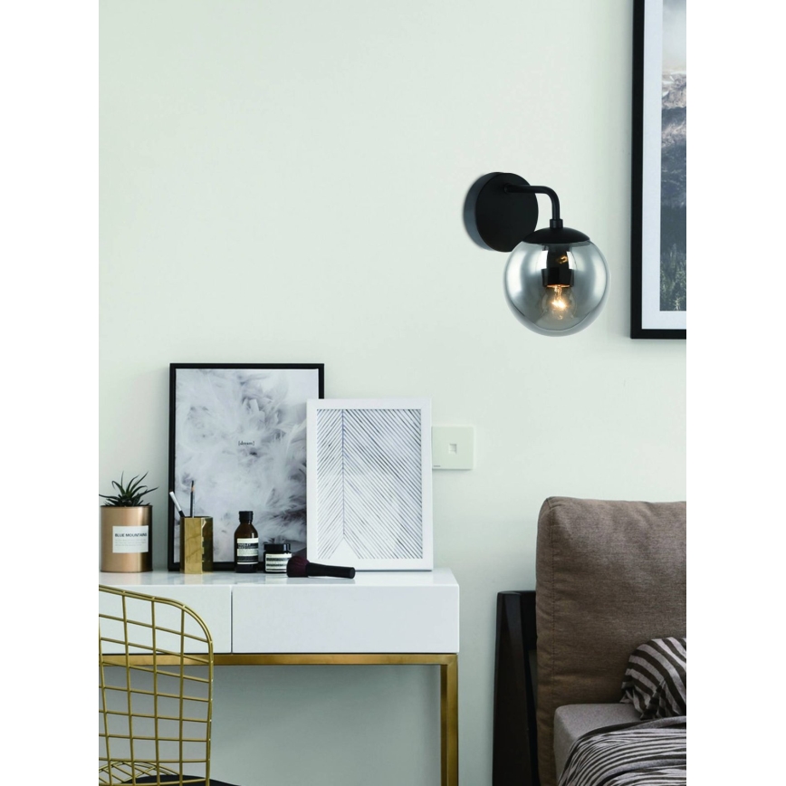 Open Design OR81411 - Væglampe BAO 1xE27/8W/230V sort/røggrå