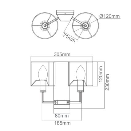 Open Design OR81497 - Væglampe CASA 2xE14/12W/230V blank krom/cremefarvet