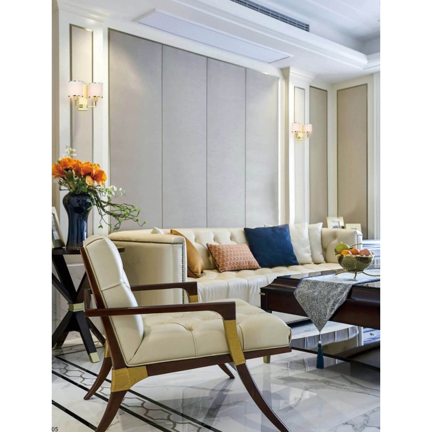 Open Design OR81503 - Væglampe CASA 2xE14/12W/230V messing/cremefarvet