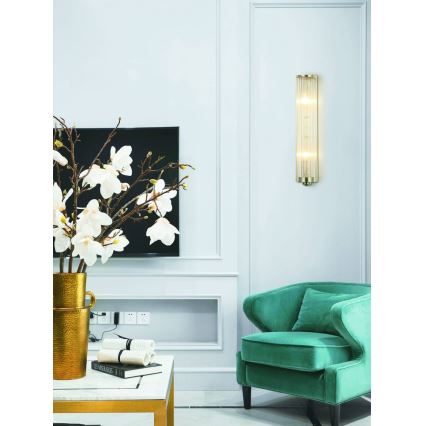 Open Design OR81572 - Væglampe FIATTO 2xE14/12W/230V messing