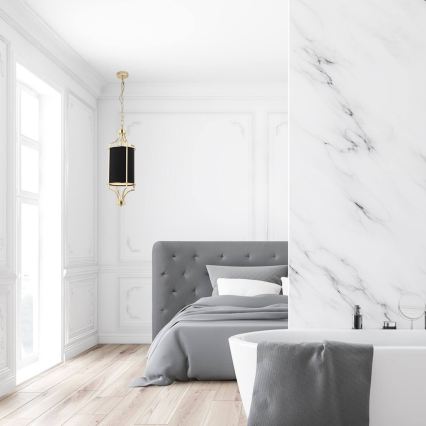 Open Design OR84108 - Kædeophængt lysekrone LUNGA 1xE27/15W/230V guld/sort