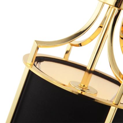 Open Design OR84108 - Kædeophængt lysekrone LUNGA 1xE27/15W/230V guld/sort