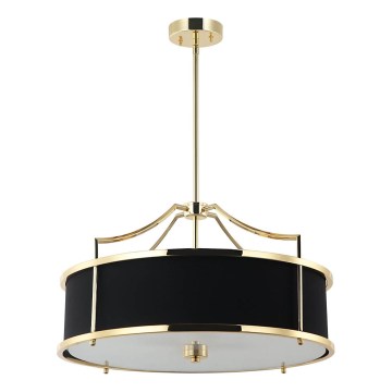 Open Design OR84146 - Loftlampe på stang STANZA 4xE27/15W/230V Ø 55 cm guld/sort