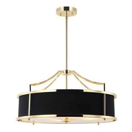 Open Design OR84146 - Loftlampe på stang STANZA 4xE27/15W/230V Ø 55 cm guld/sort