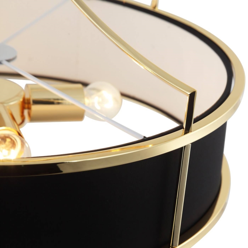 Open Design OR84146 - Loftlampe på stang STANZA 4xE27/15W/230V Ø 55 cm guld/sort