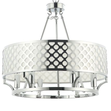 Open Design OR84375 - Lysekrone med kæde VERNO 6xE14/12W/230V Ø 55 cm blank krom