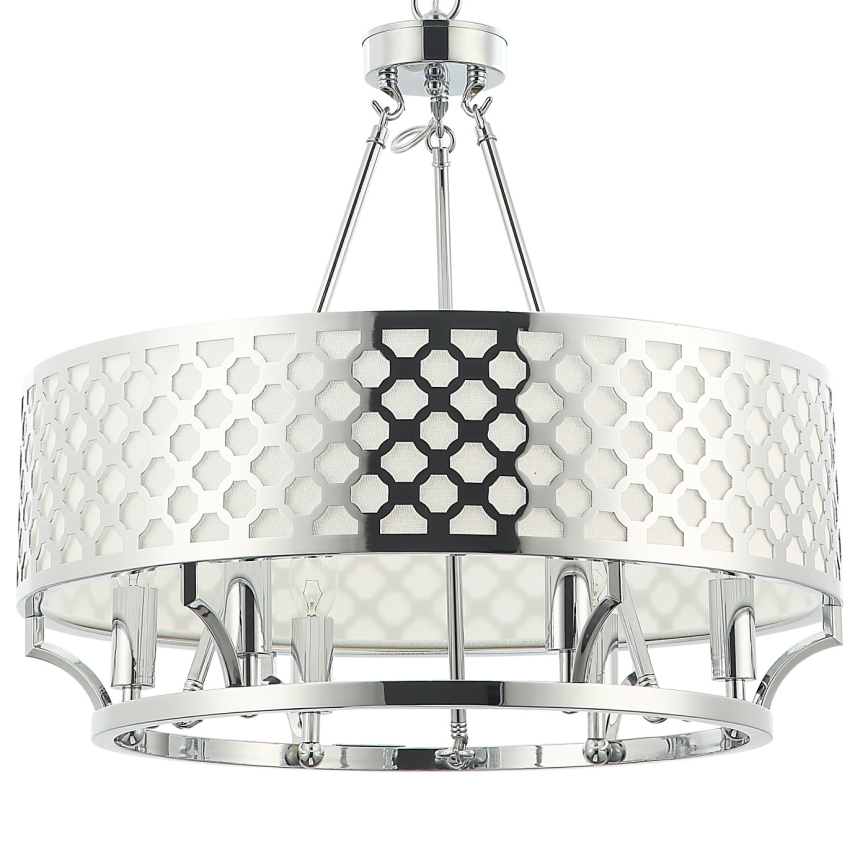 Open Design OR84375 - Lysekrone med kæde VERNO 6xE14/12W/230V Ø 55 cm blank krom
