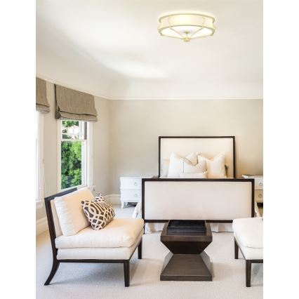 Open Design OR84443 - Loftlampe STESSO 6xE27/12W/230V Ø 85 cm messing/hvid