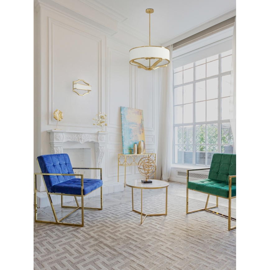 Open Design OR84825 - Lysekrone på stang GERDO 4xE27/12W/230V guld/hvid