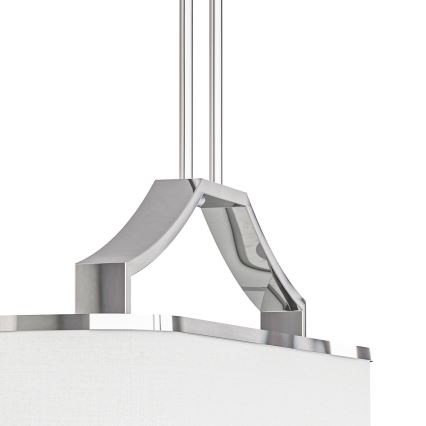 Open Design OR84849 - Lysekrone på stang GERDO OVALE 6xE14/12W/230V blank krom/hvid