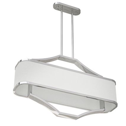 Open Design OR84849 - Lysekrone på stang GERDO OVALE 6xE14/12W/230V blank krom/hvid