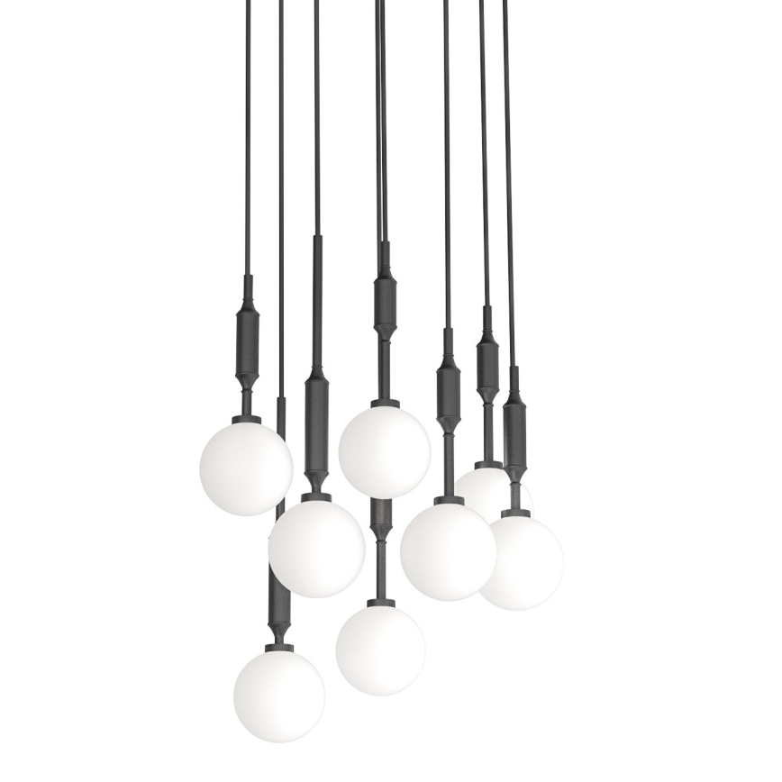 Open Design OR85341 - Kabelophængt lysekrone ERO 8xG9/8W/230V sort